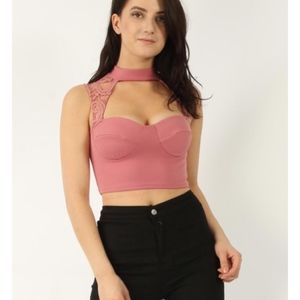 Padded Choker Crop Top
